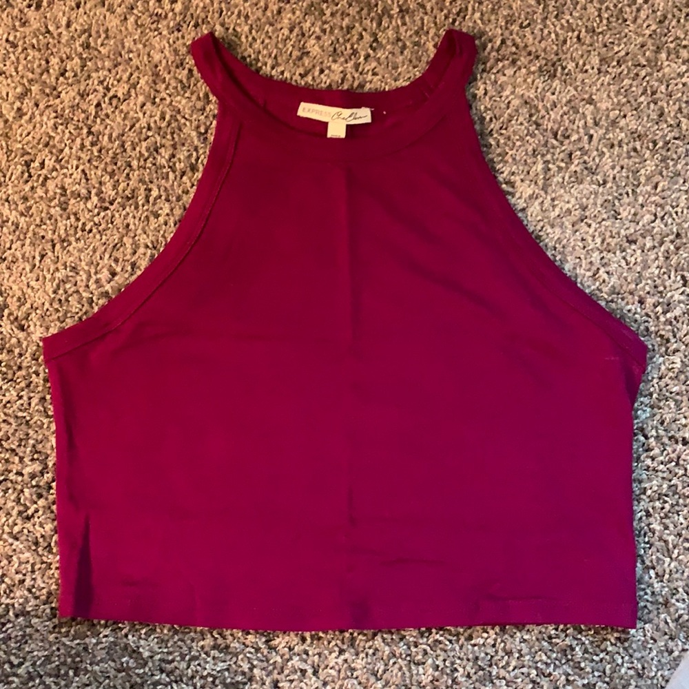 Express One Eleven Pink Crop Tank